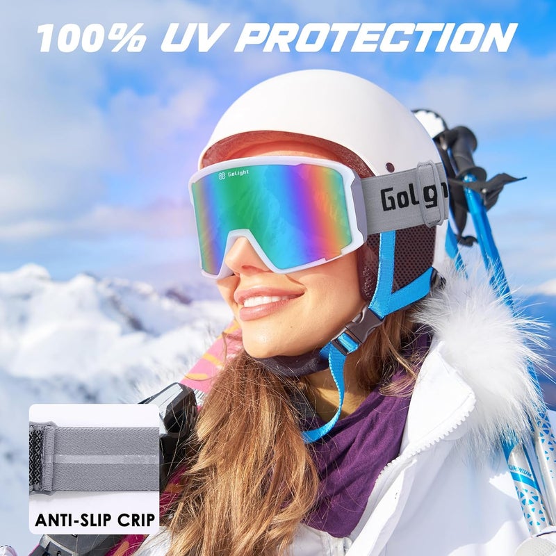 Golight OTG Ski Goggles – Hassle-Free Snow Goggles with Cylindrical REVO Lens, Anti-Fog Double Lens, UV400 & Comfortable Fit - Image 3
